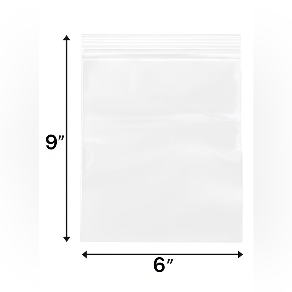 25 Resealable Clear Plastic Bags 6 x 9